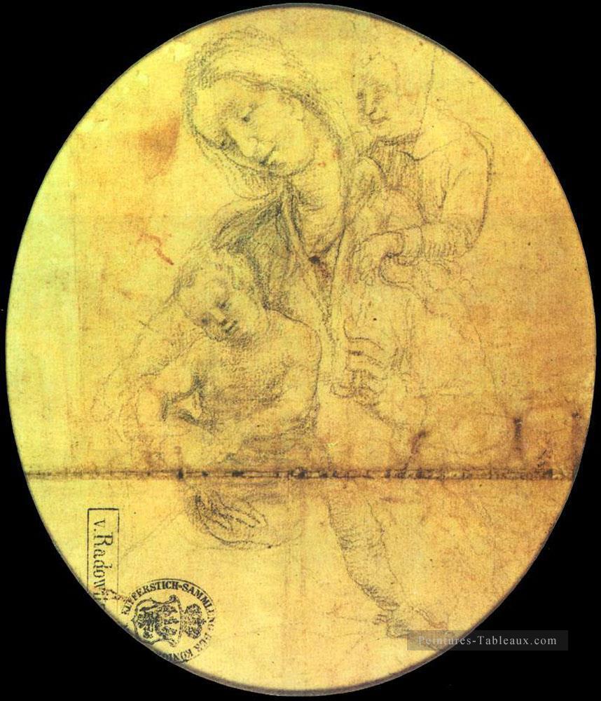 Marie avec l’enfant et la jeunesse St Jean Renaissance Matthias Grunewald Peintures à l'huile